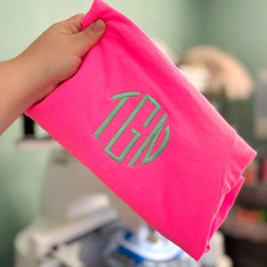 Monogram Comfort Colors Shirt, Monogrammed T-Shirt, Embroidered Comfort Colors Shirt, Bridal Party Shirt, Bridesmaids Gift