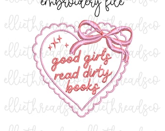 Good Girls Read Dirty Books Embroidery Design: Coquette Bow (PES, DST, VP3, JEF)