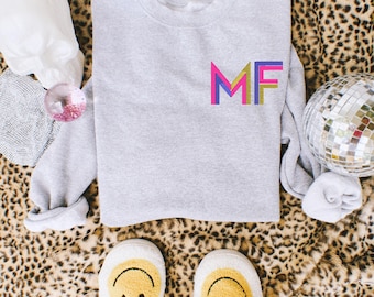 Monogram Embroidered Sweatshirt, Simplistic Monogram Sweatshirt, Best Seller, Personalized Crewneck