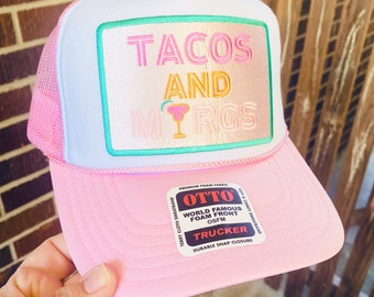 Tacos and Margs Trucker Hat, Women's Trucker Hat, Margs Trucker Hat, Cinco De Mayo, Trendy Patch Hat