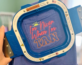 I'm Nicer When I'm Tan Pocket Tee, Embroidered Comfort Colors Pocket Shirt, Summer Shirt, Sunshine, Cute Girly Summer Shirt