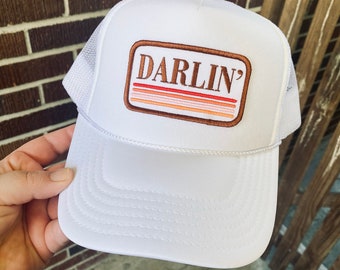 Darlin Trucker Hat, Western Trucker Patch Hat, Women's Trucker Hat, Trendy Trucker Hat, Cinco De Mayo, Trendy Patch Hat