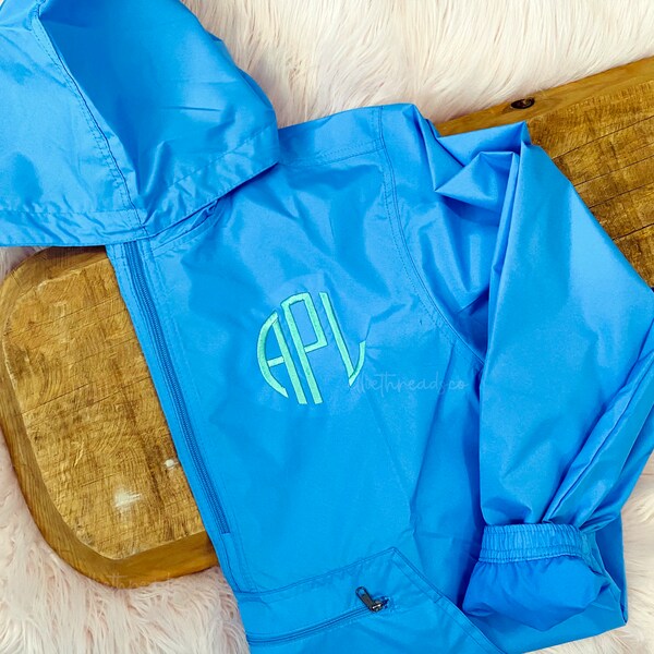 Monogrammed Rain Jacket Etsy