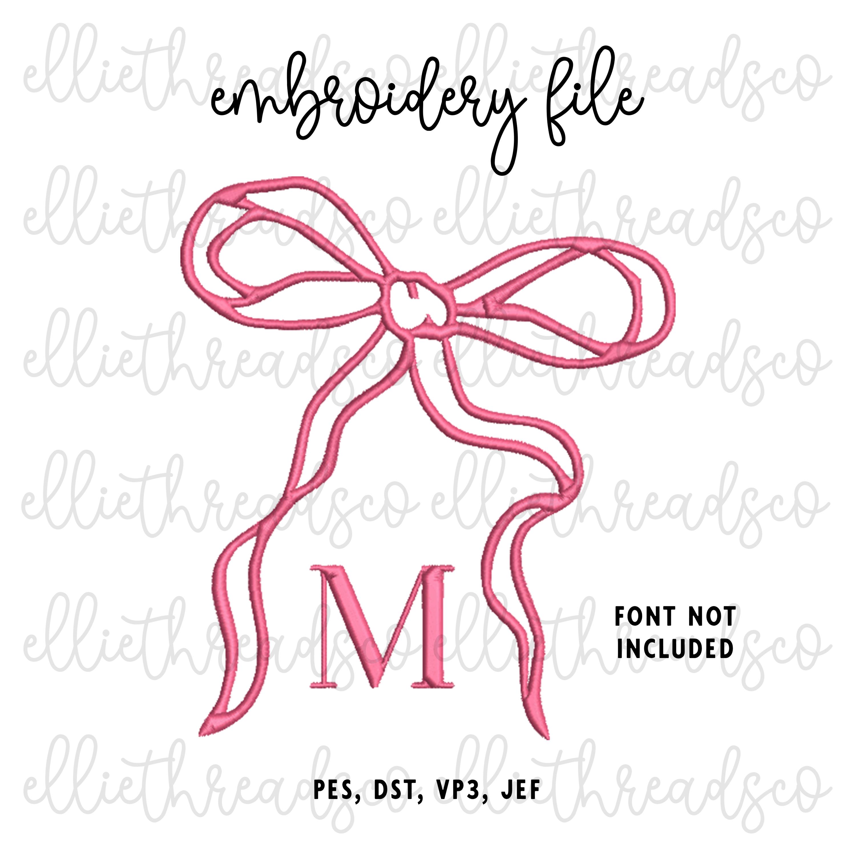 Coquette Bow Embroidery Design: Girly Bows (PES, DST, VP3, JEF Files)