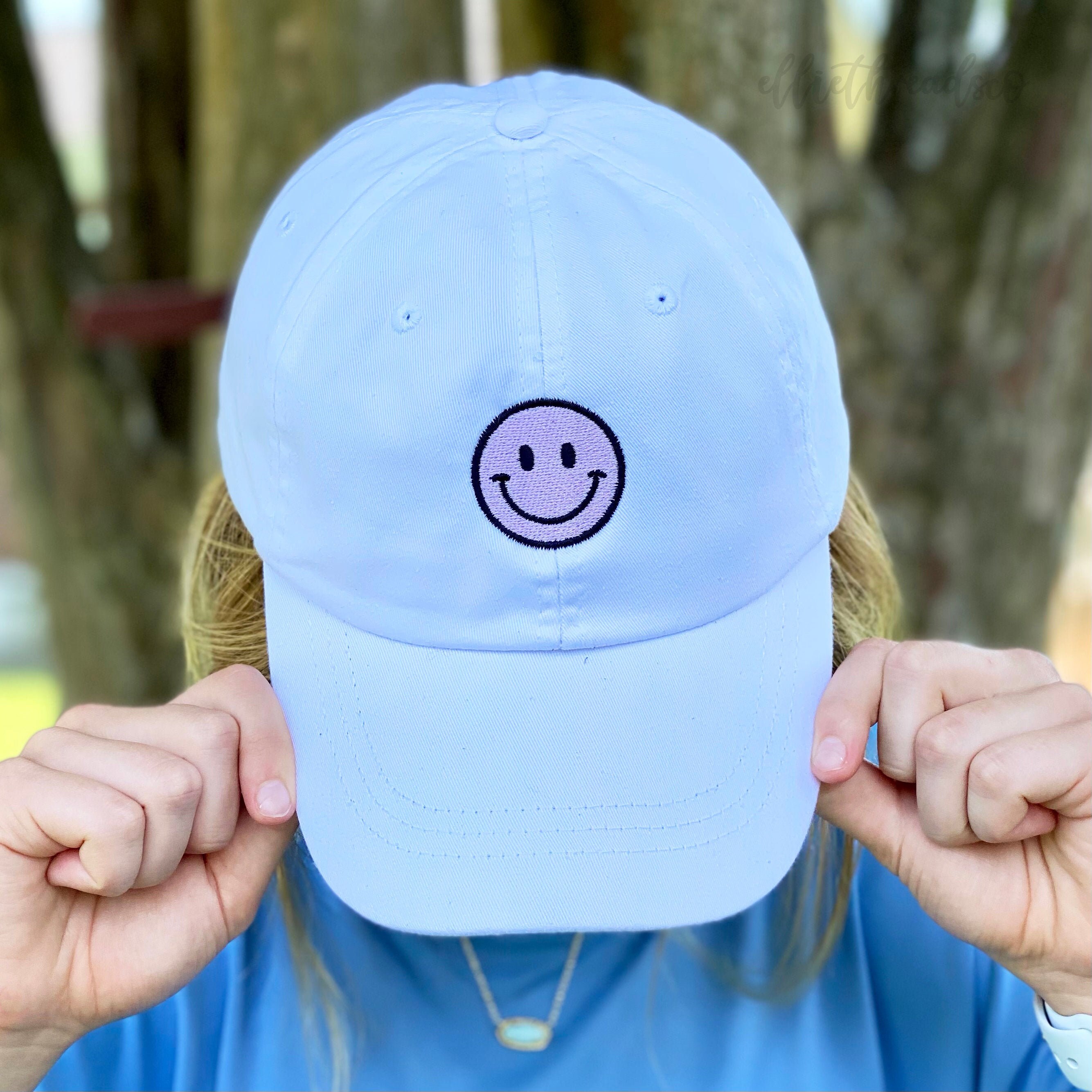 Smiley Face Hat Embroidered Hat Summer Hat Trendy Hat Etsy