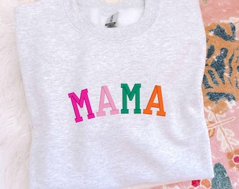 Embroidered Mama Sweatshirt, Simplistic Mama Sweatshirt, Mother's Day, Gift for Mom, New Mom Gift