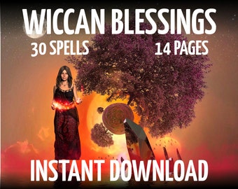14 Blessings for Book of Shadows, Witchcraft, Wicca,  Spell Pages, BOS Pages, Real Book of Spells, Spell Book