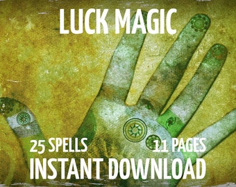 25 Luck Spells, 11 Pages, Witchcraft, Wicca,  Spell Pages, BOS Pages, Real Book of Spells, Spell Book Pages, Book of Shadows Pages