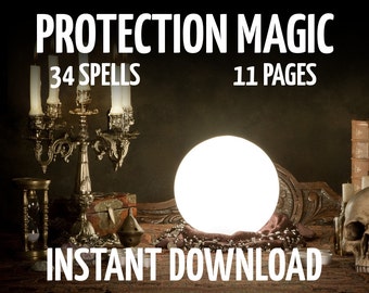 11 Book of Shadows Pages, 34 Protection Spells, Witchcraft, Wicca,  BOS, Real Book of Spells, Spell Book Pages, Wiccan Spell Book