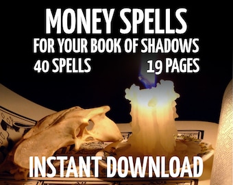 19 Pages, 40 Money Spells, Witchcraft, Wicca, Book of Shadows Pages, BOS Pages, Real Book of Spells, Witchcraft Book, Spell Book Pages