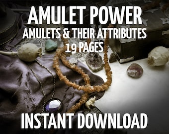 Book of Shadows Pages 19 Pages on Amulet Powers and Attributes Over 100 Amulets, Wicca, Witchcraft, BOS Pages, Like  Wicca Book