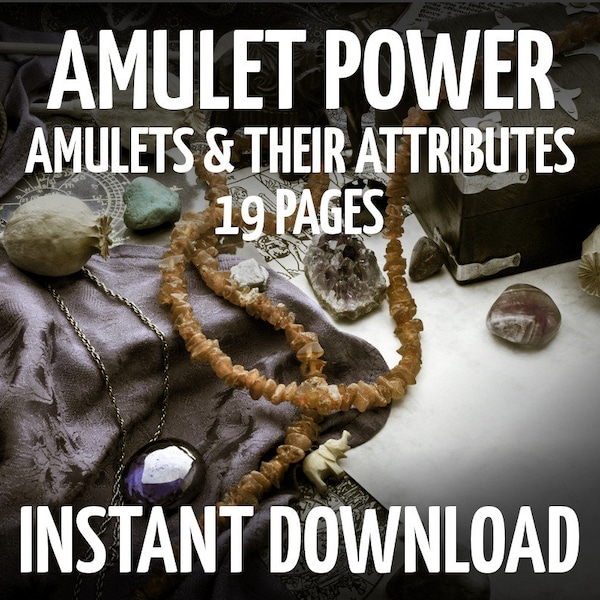 Book of Shadows Pages 19 Pages on Amulet Powers and Attributes Over 100 Amulets, Wicca, Witchcraft, BOS Pages, Like  Wicca Book