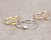 Arrow ring, Piercing Arrow  Adjustable rings - available color as listed( Gold, Silver, Pink Gold)