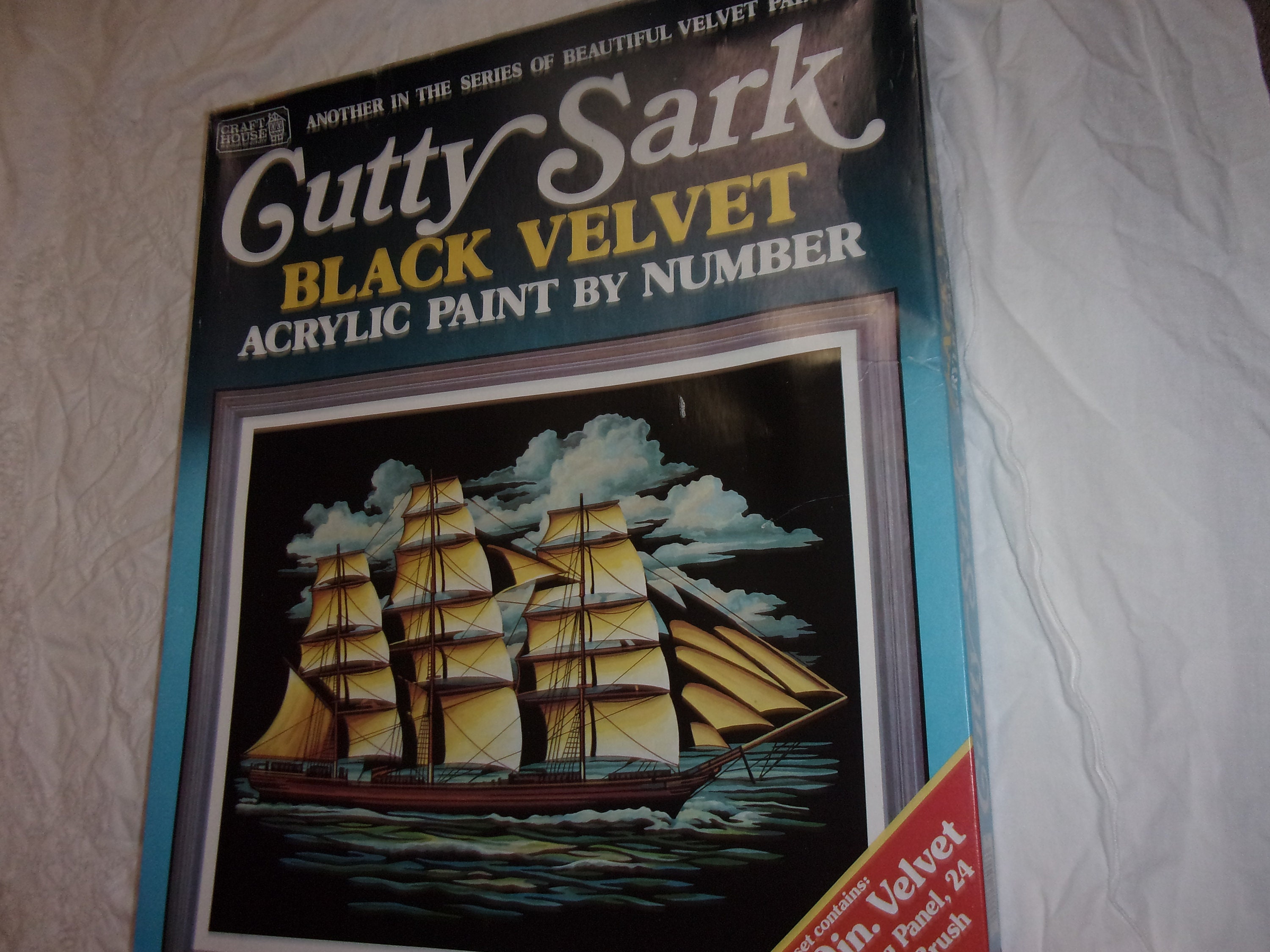 Black Velvet Paint by Number Sailship Cutty Sark Craft House Etsy