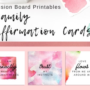 Vision Board Family Affirmation Cards | Goal Cards | Vision Board Printables | Family Inspiration Cards | Family Relationship Printables
