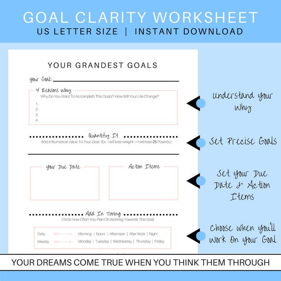 Setting worksheet goal Stylish Goal