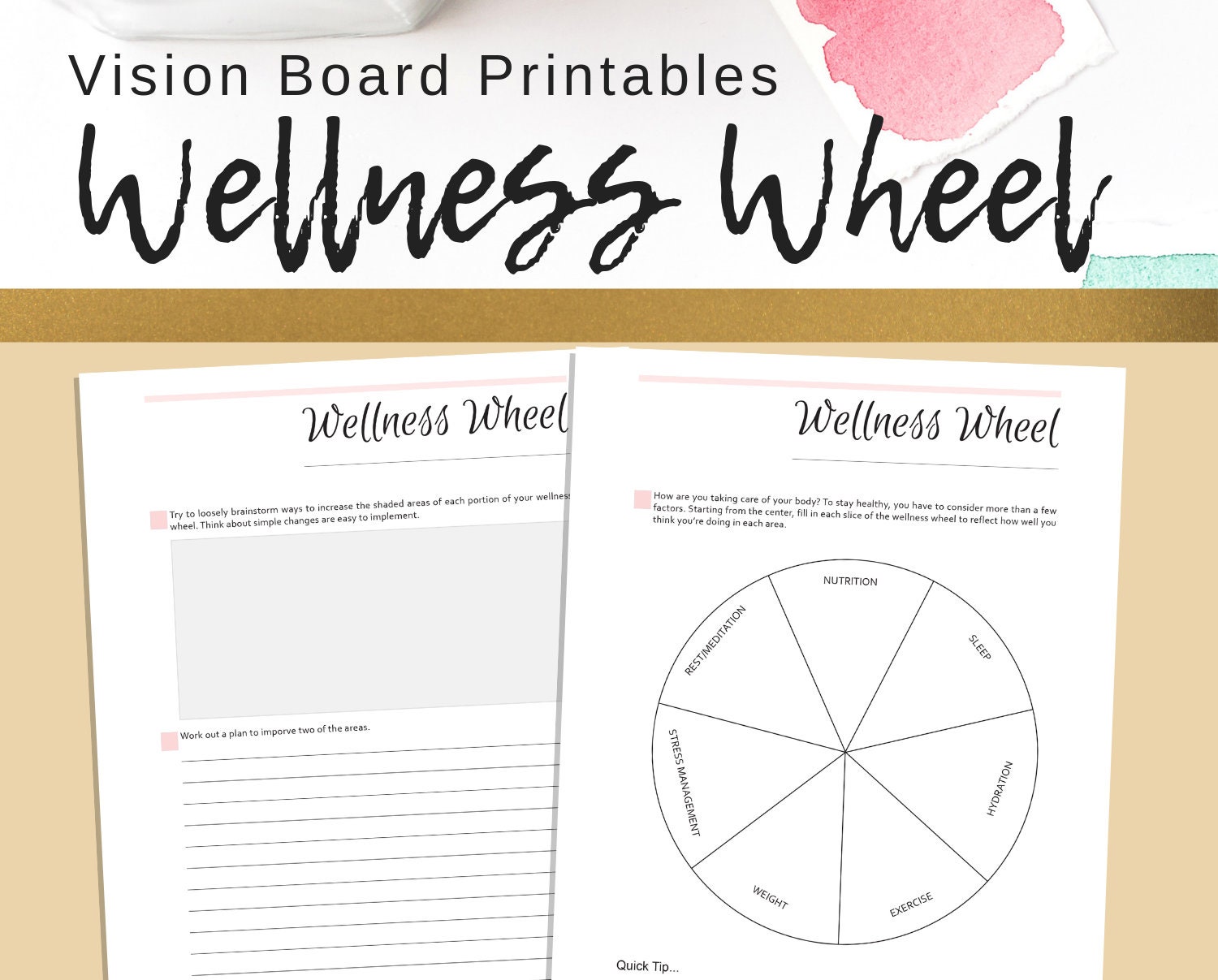 Wellness Wheel Goal Setting Printables Personal Etsy Australia