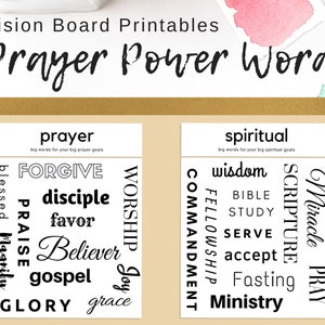 Prayer Board Printable, Daily Prayer Board, Prayer Board Headings & Words,  Christian Bulletin Board, Words of Faith 