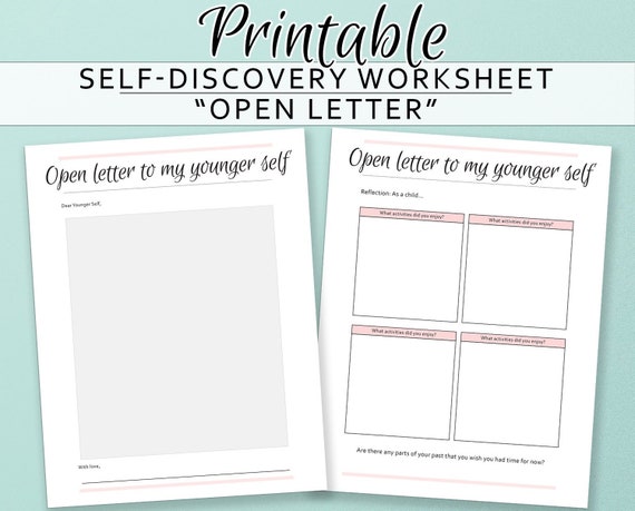 Open Letter to Yourself Personal Development Printable Vision Board  Activity Self Help Journal Prompt Life Goals Planner 