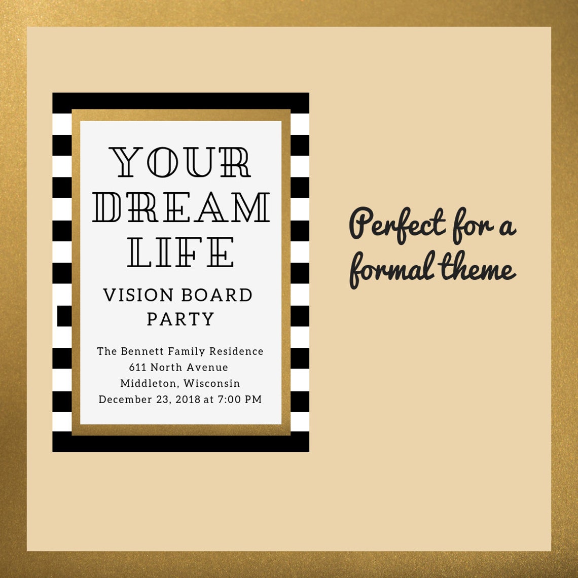 Vision Board Party Invitations Canva Invitations Goal Setting Party