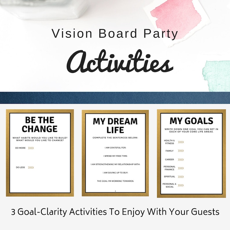 Vision Board Party Activities Goal Setting Activities Goal Printables ...