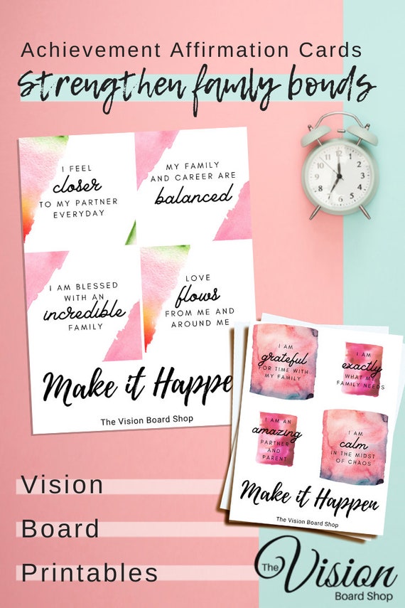 Vision Board Family Affirmation Cards Goal Cards Vision Board Printables  Family Inspiration Cards Family Relationship Printables -  Sweden