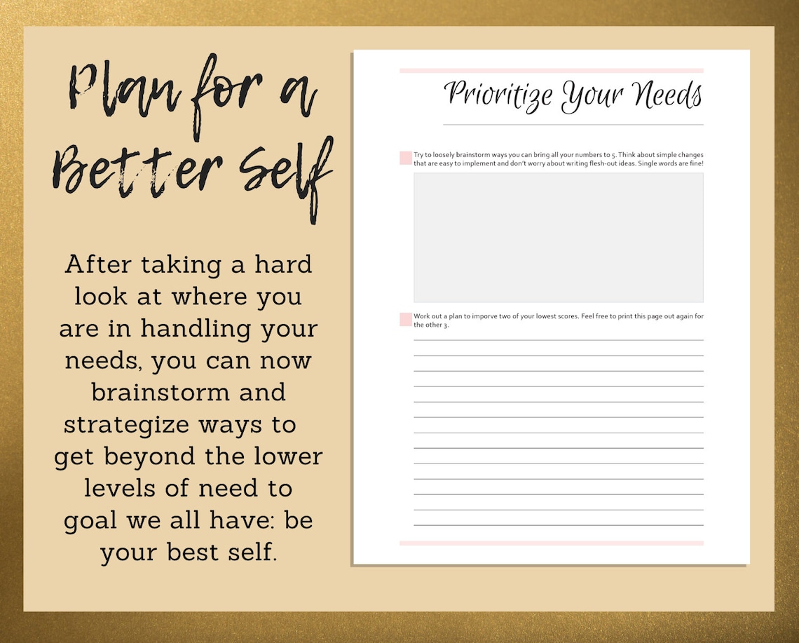 Prioritize Your Needs Self Discovery Self Help Printables - Etsy