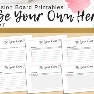 Vision Board Printables | Be Your Hero | Vision Board Exercise | Goal Setting Printables | Vision Board Party | Dream Board | Self Discovery