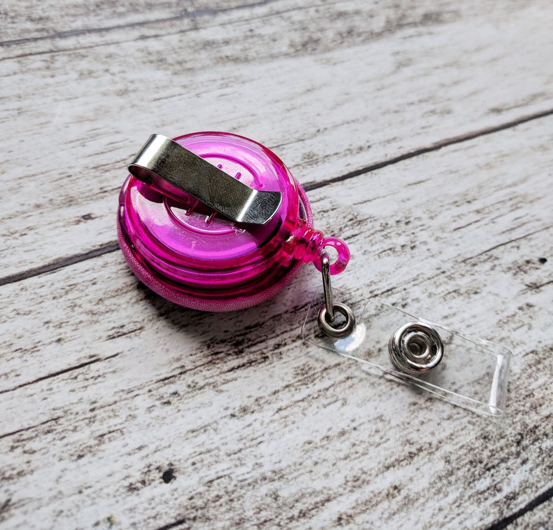 Tiny Hearts Fabric Covered Button Badge Reel