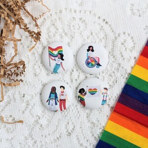 Love is Love Fabric Covered Button Magnet Set