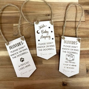 Delivery Driver Door Bell Cover - Don&#39;t Knock Ring Bell Door Decor -Cover Doorbell Sign - Dog Husband Deliveries -Stocking Stuffer -Gift Tag