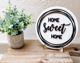 Home Sweet Homer round sign - Farmhouse decor - Home Decor