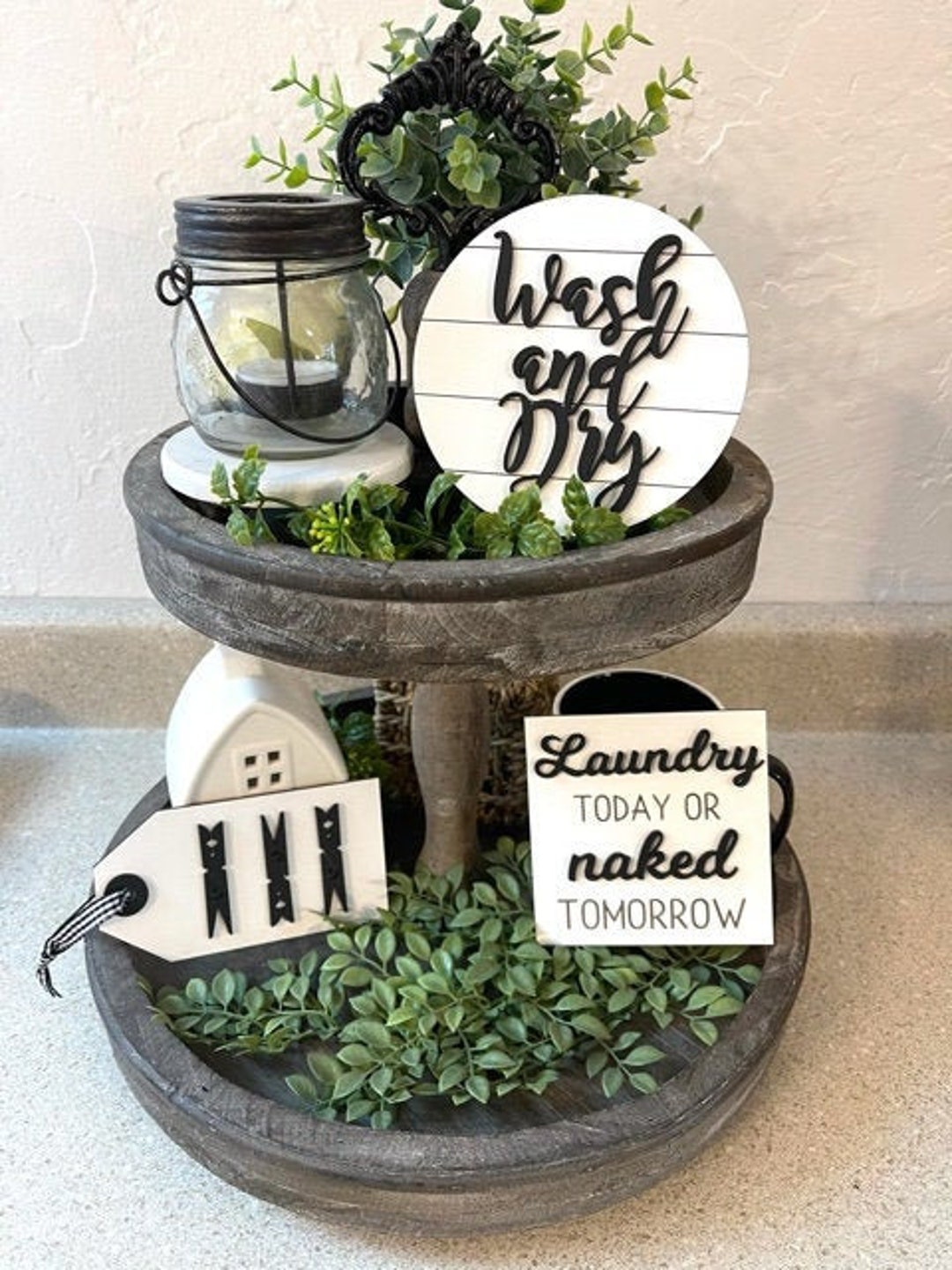 Laundry Tier Traylaundry 3D Mini Signslaundry Today or Naked Tomorrow