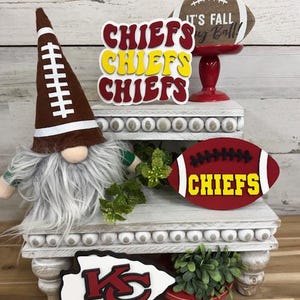 Kansas City Cheifs football decor- Chiefs - Football decor - party decor- tier tray decor