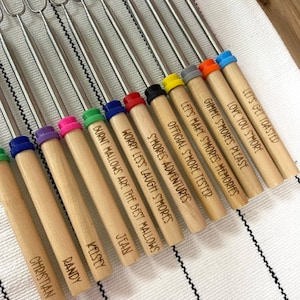 Personalized S’mores Roasting Sticks - Marshmallow Roasting - S’mores Sayings - Personalized Gift - Camping Hot Dog Sticks