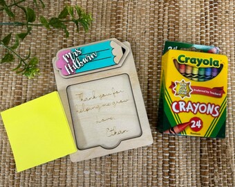 Teacher notepad holder - Post it holder - Teacher Gift - Teacher appreciation - Pencil notepad holder