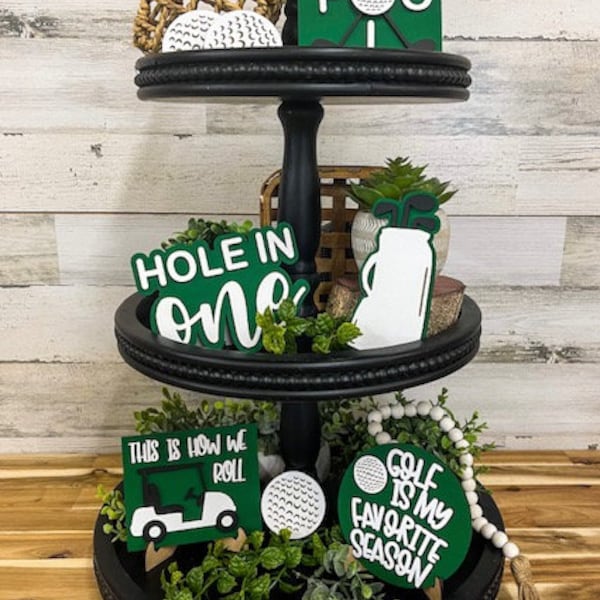 Golf is my favorite season tier tray minis - Golf Decor- Office Decor - Sports Decor - Tier tray decor