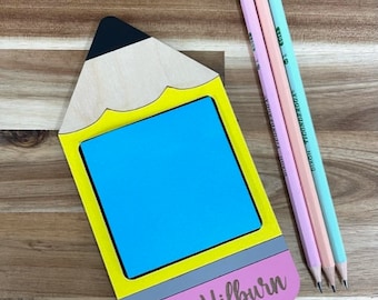 Personalized Pencil notepad holders - Teacher Gifts -Teacher notepad holder