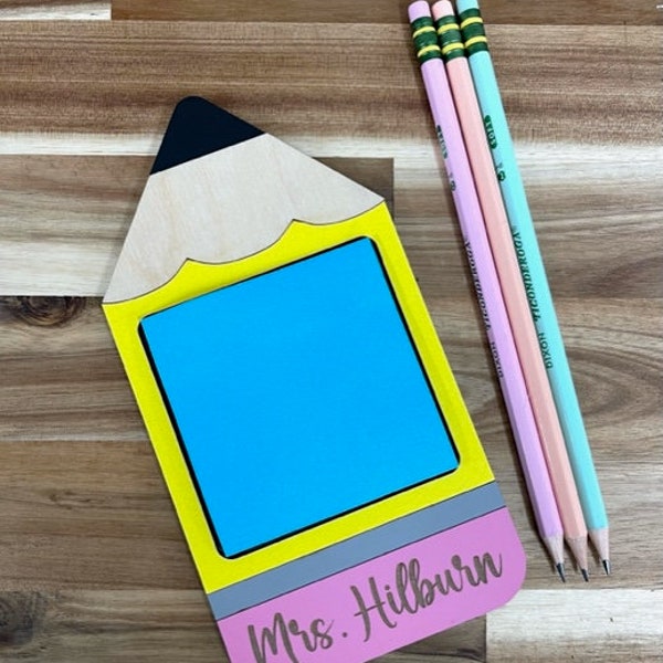 Personalized Pencil notepad holders - Teacher Gifts -Teacher notepad holder