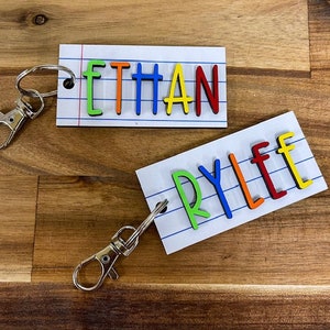 Personalized Backpack Tag-Backpack Patches-Personalized Keychain--Name Tag-Custom Name Keychain-Bookbag Tag-Backpack Keychain
