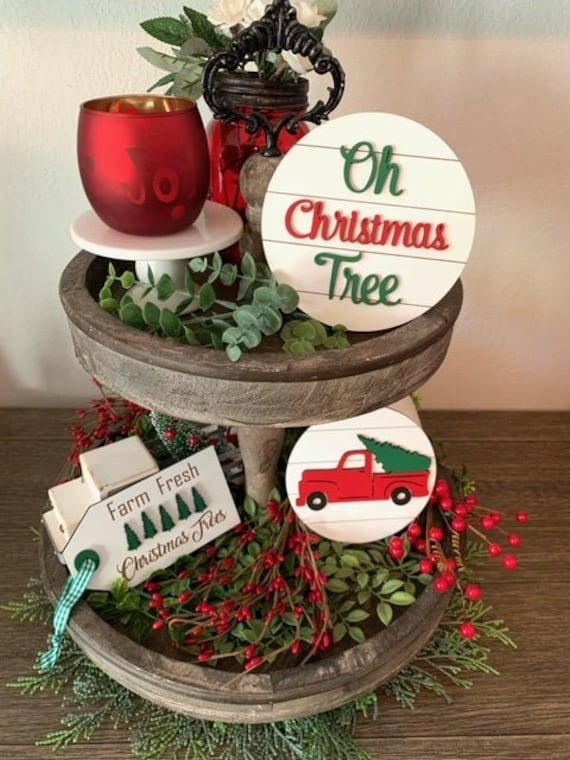 Oh Christmas Tree Red Truck Farm Fresh Christmas trees 3D | Etsy