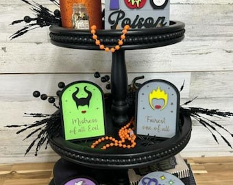 Villian tier tray minis - Pick your poison - Queen of Mean - Mouse inspired decor - Tier tray decor