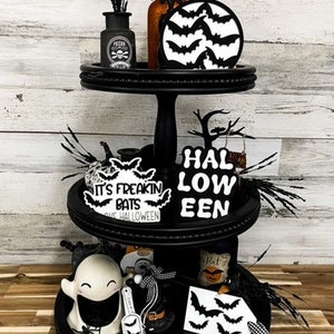It&#39;s Freakin Bats - Halloween Decor - Halloween Signs - Bat Decor - Tier tray decor