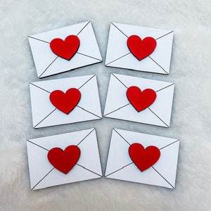 Heart Envelopes Tier Tray fillers - Valentines Day 3D mini signs -Tier tray decor