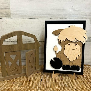 Highland cow - Home decor - Farmhouse decor - Animal decor - Shelf sitter