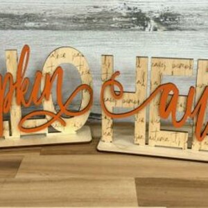 Hello Pumpkin shelf sitter - Fall Decor - Thanksgiving decor - Seasonal decor - Pumpkin