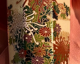 Vintage Satsuma Crackled Glazed Hand Painted Porcelain Vase