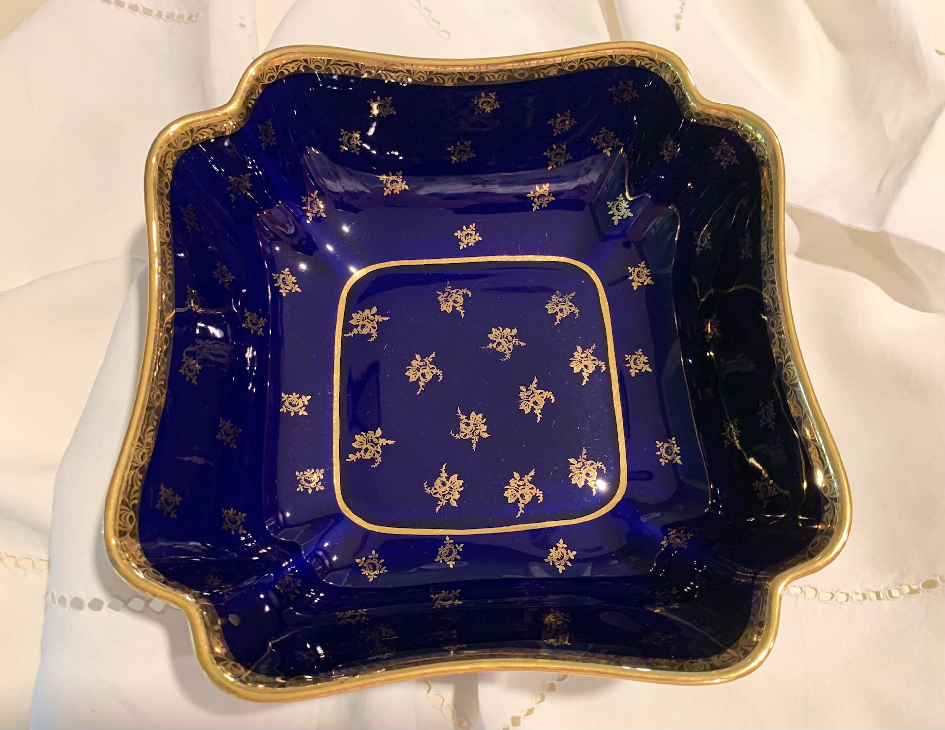Vintage Limoges Cobalt and Gold Porcelaine Bowl. Etsy UK