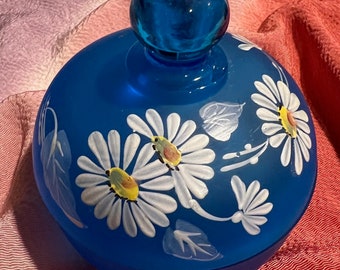 Westmoreland satin blue glass candy dish