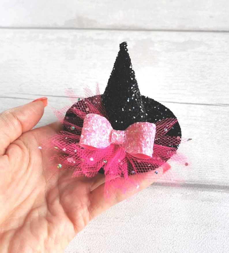 Witches hat headband, halloween hair bow, baby halloween headband, baby witches hat, Toddler halloween headband, halloween photography prop image 5